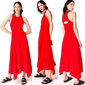 Sweaty Betty Red Sleeveless A-Line Maxi Dress